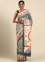 Cotton Blue Casual Wear Weaving  Saree